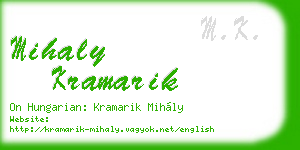 mihaly kramarik business card